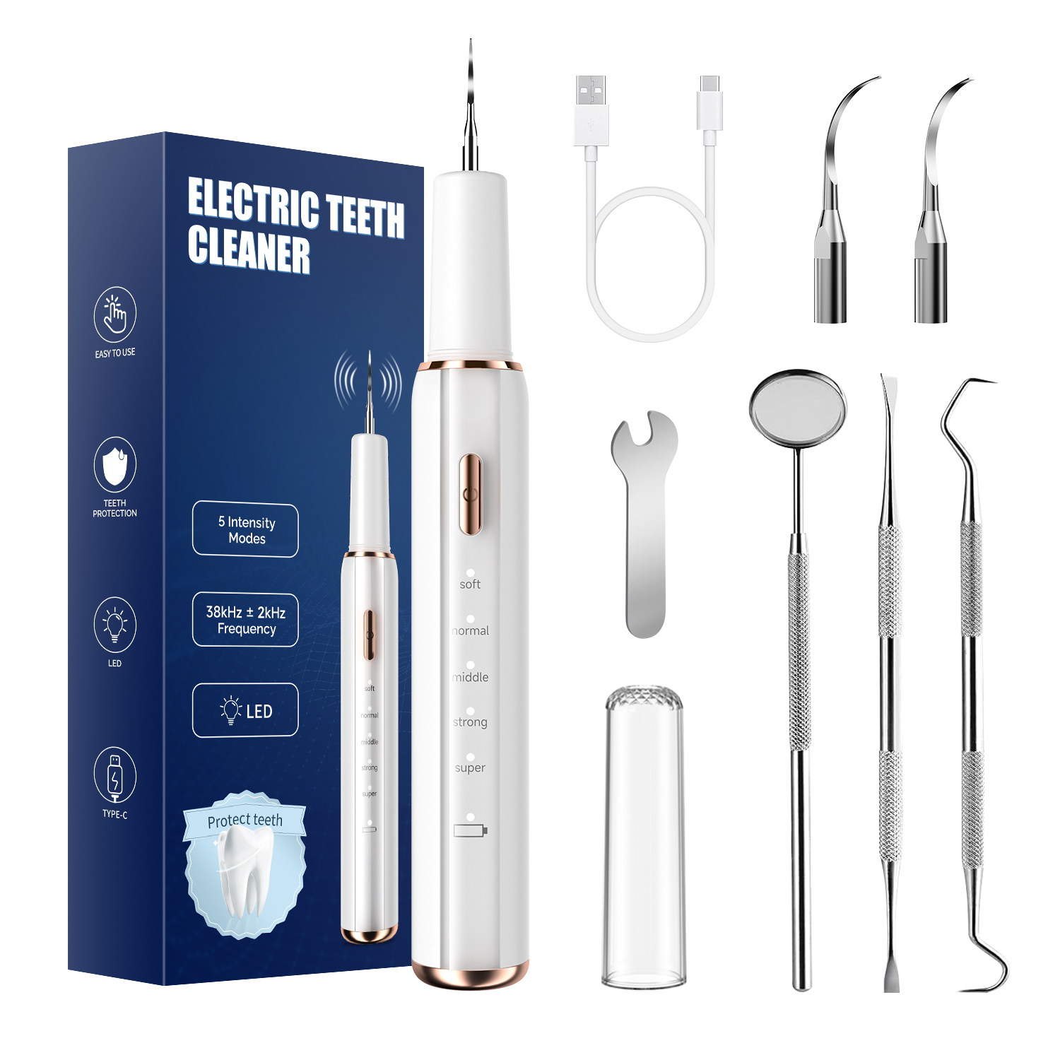 Teeth Whitening And Stain Removal - Ultrasonic Electric Dental Scaler Waterproof Electric
