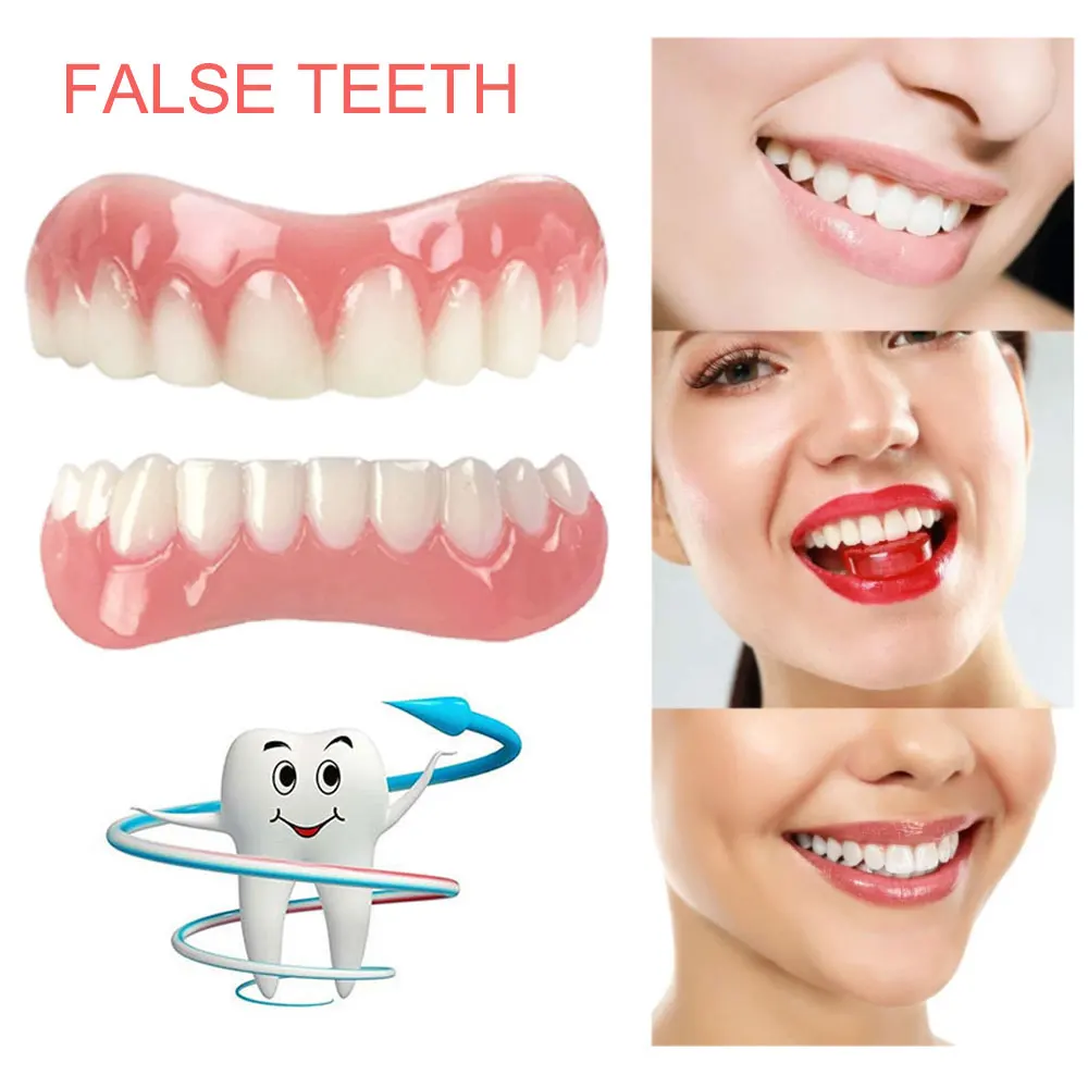 Teeth Whitening Instant - Silicone Upper/Lower False Teeth Perfect Laugh