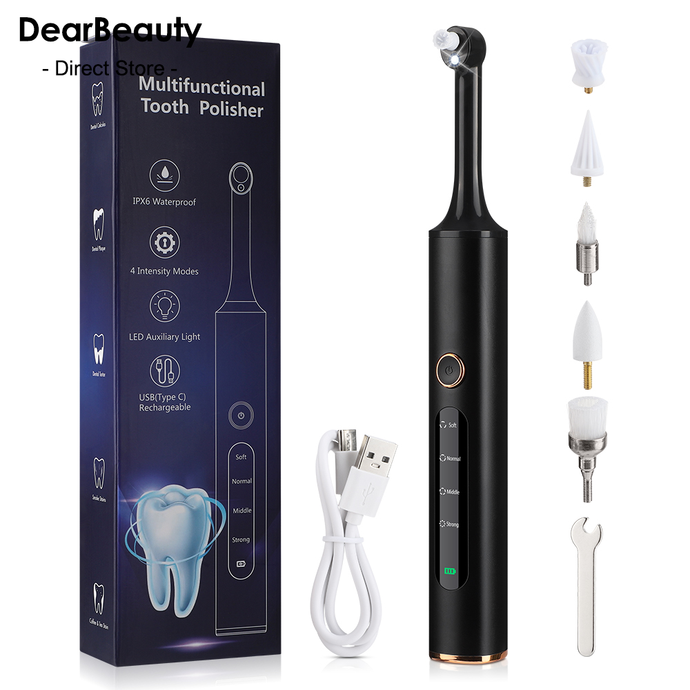 Teeth Whitening And Stain Removal - Electric Tooth Polisher 4 Modes Dental