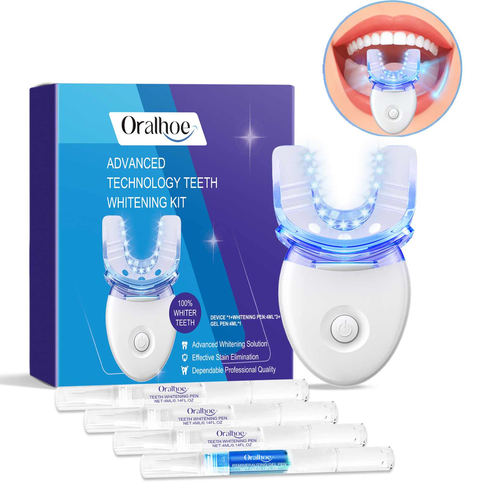 Teeth Whitening And Stain Removal - Professional Teeth Whitening LED Light Kit