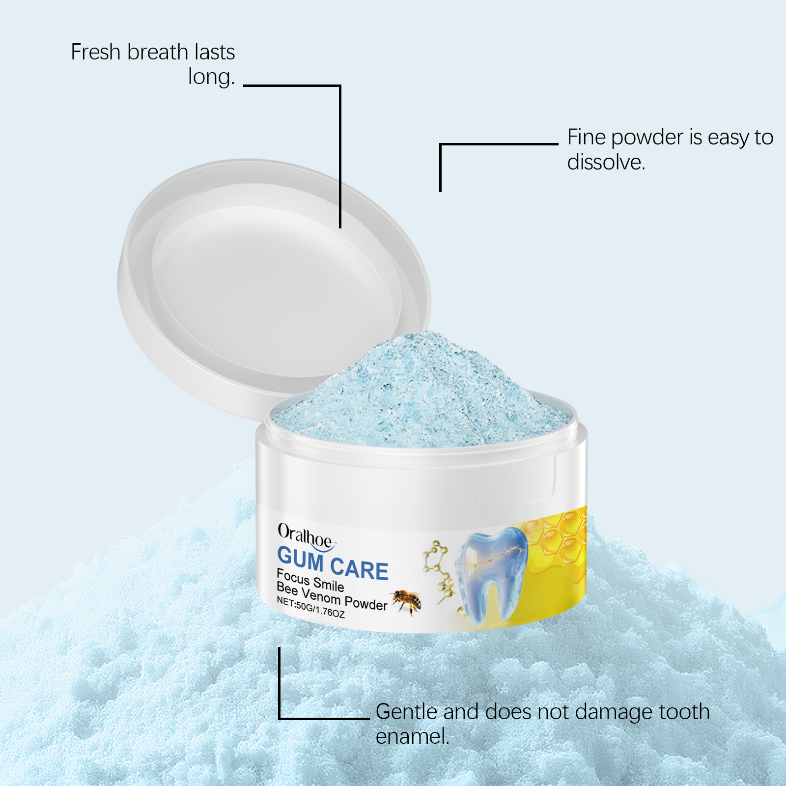 ORALHOE 50g Bee Venom Powder R - Teeth Whitening Instant review and price