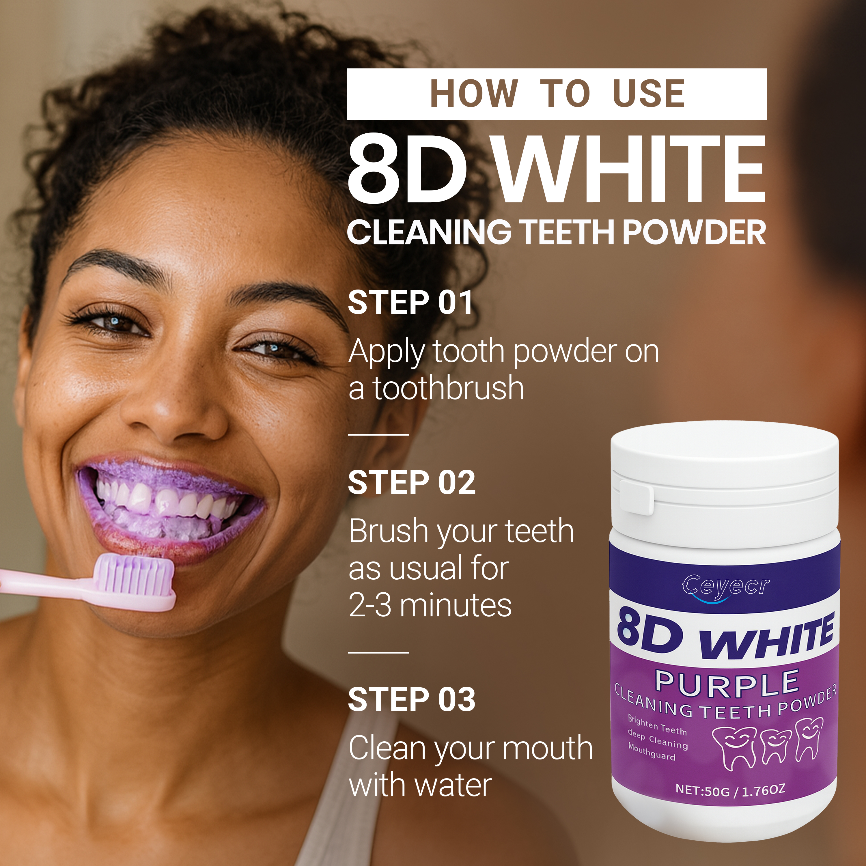 8D white Teeth Whitening Powde - Teeth Whitening Instant review and price
