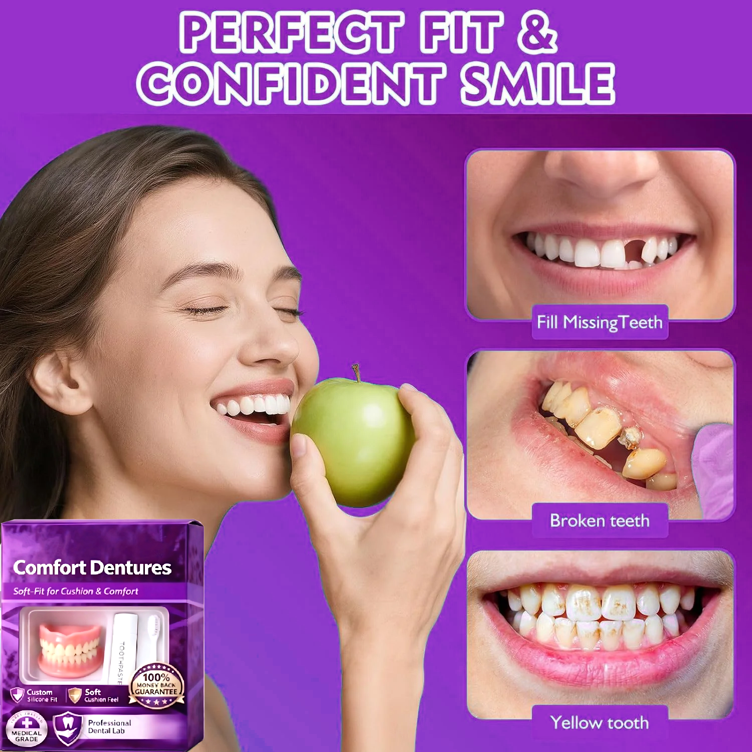 Full Set Natural Dentures Uppe - Teeth Whitening Instant review and price